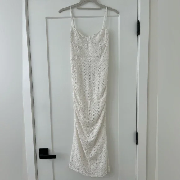 jonathan simkhai Moira Broderie Anglaise Midi Dress - Picture 4 of 7